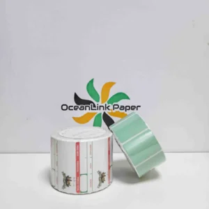 Color-Variable, Multi-Defense Thermal Paper Labels in Red, Yellow, Blue, Green, and Purple - Featuring Custom Logo Printing and Permanent Ad
