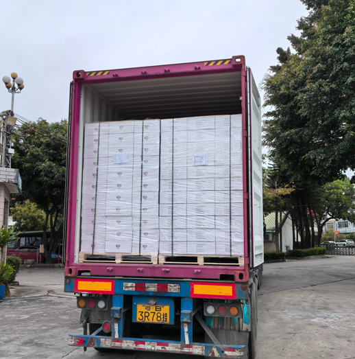 Pallet wrapped in plastic